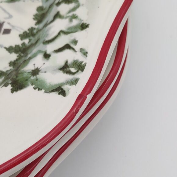 4 BARN SLEIGH Winter Forest by Better Homes 8.5" Salad Plate Heritage Collection - Picture 4 of 5